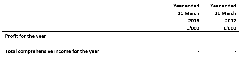 Statement of comprehensive income 2017 and 2018